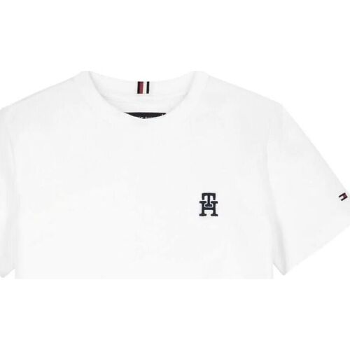 Vêtements Garçon T-shirts & Polos Tommy Hilfiger KB0KB08820 PIQUET MONOGRAM TEE-YBR WHITE Blanc