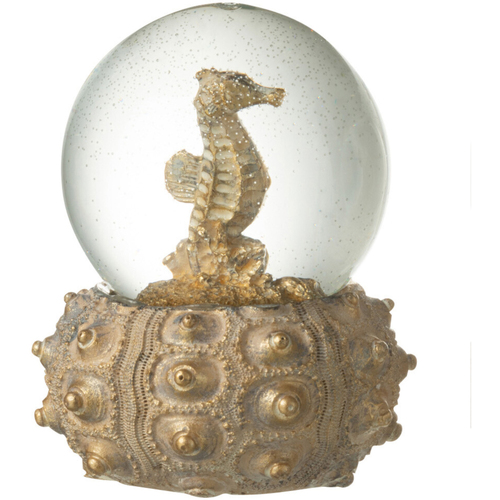 Lanterne Foyer De Cheminée Statuettes et figurines Jolipa Boule à paillettes en résine or hippocampe 9 cm Doré