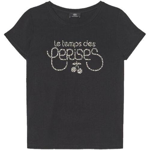 Vêtements Fille T-shirts manches courtes Le Temps des Cerises Willeygi black mc tshirt g Noir