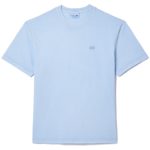 Vêtements Femme T-shirts & Polos Lacoste T-SHIRT  EN JERSEY TEINTURE NATURELLE BLEU Bleu