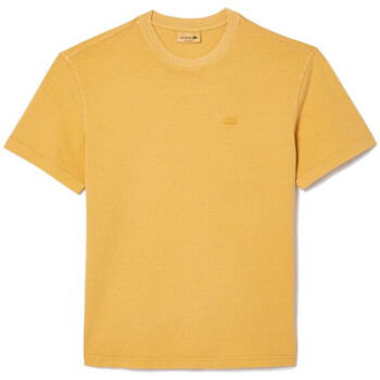 Vêtements Femme T-shirts & Polos Lacoste T-SHIRT  EN JERSEY TEINTURE NATURELLE JAUNE Jaune