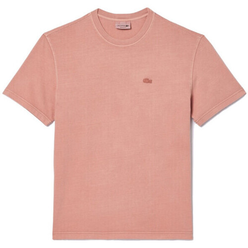 Vêtements Femme T-shirts & Polos Lacoste T-SHIRT  EN JERSEY TEINTURE NATURELLE ROSE Rose
