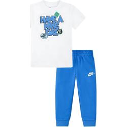 Vêtements Garçon Ensembles de survêtement Nike B nsw soa ss tee flc pant set Bleu
