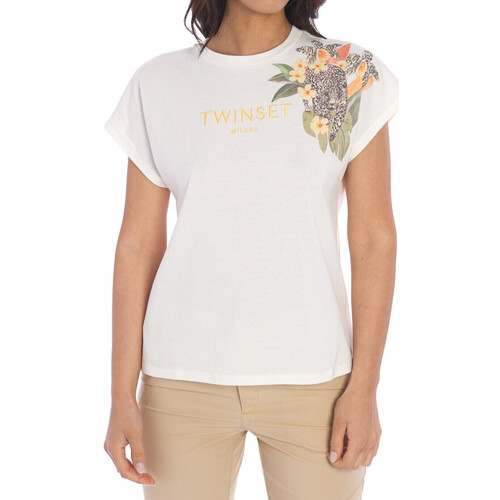 Vêtements Femme MICHAEL Michael Kors Twin Set T-SHIRT CON STAMPA E LOGO Art. 241TT2250 