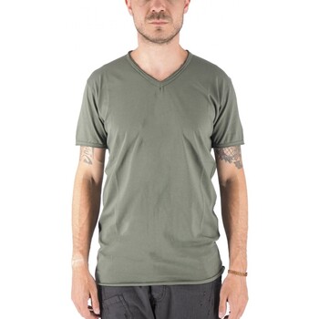 Vêtements Homme T-shirts & Polos Devid Label T-shirt Moscou vert  col en V Vert