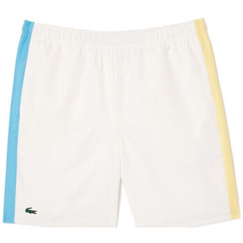 Vêtements Homme Shorts / Bermudas Lacoste SHORT  TENNIS SPORTSUIT COLOR-BLOCK BLANC JAUNE ET BL Blanc