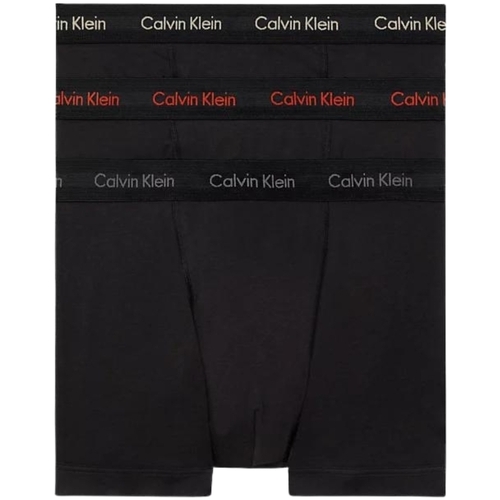Sous-vêtements Homme Caleçons Calvin met Klein Jeans Lot de 3 boxers Cotton Stretch  Ref 63008 MWO Noir