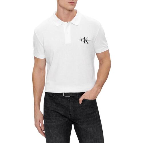 Vêtements Homme Polos manches courtes Calvin Klein Jeans  Blanc