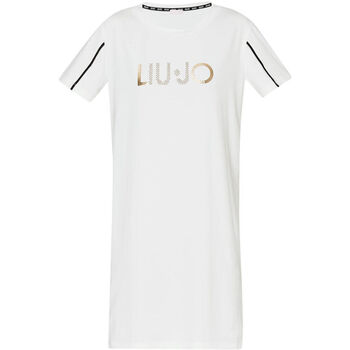 Vêtements Femme Robes Liu Jo Robe courte blanche avec logo Beige