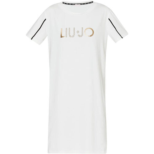 Vêtements Femme Robes Liu Jo Robe courte blanche avec logo Beige