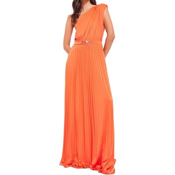 Vêtements Femme Robes longues Gaudi Abito Monospalla Plissettato In Jersey Orange
