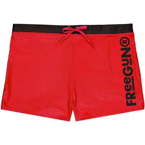 Vêtements Garçon Maillots / Shorts de bain Freegun Shorty de bain enfant uni avec logo rubber print couleur Rouge