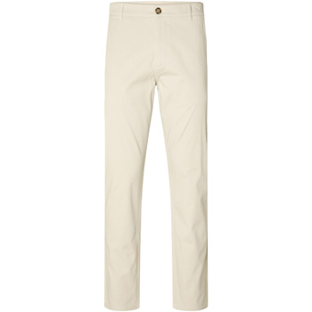 Vêtements Homme Chinos / Carrots Selected Slh175-Slim Bill Pant Flex Noos Blanc
