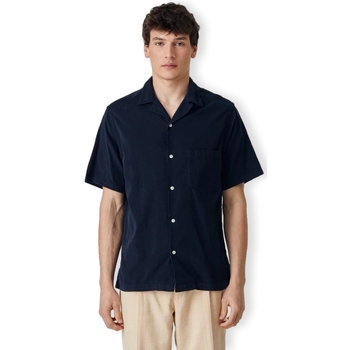 Vêtements Homme Chemises manches longues Portuguese Flannel Cord Camp Collar Shirt - Navy Bleu