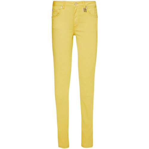 Vêtements Femme Pantalons 5 poches Liu Jo Pantalon slim jaune avec charme LJ Jaune