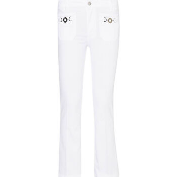 Vêtements Femme Pantacourts Liu Jo Pantalon évasé blanc avec applications Blanc