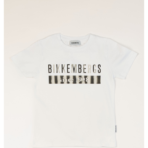 Vêtements Garçon T-shirts manches courtes Bikkembergs T-shirt  pour enfant en coton Blanc