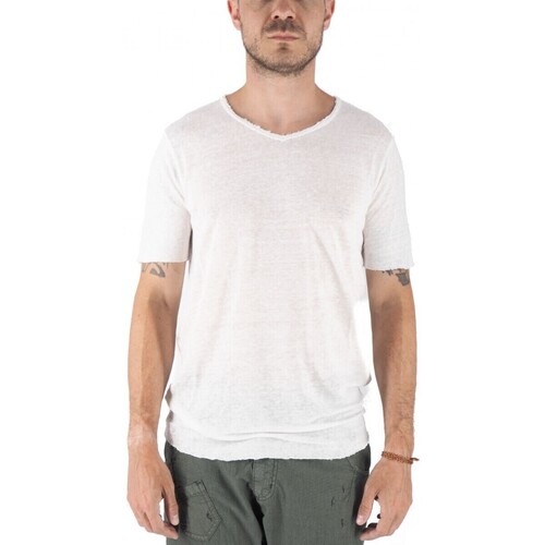 Vêtements Homme T-shirts & Polos Devid Label T-Shirt Granada En Pur Lin Blanc