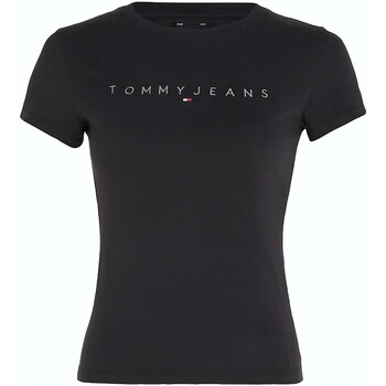 Vêtements Femme T-shirts manches courtes Tommy Jeans Tjw Slim Tonal Linea Noir