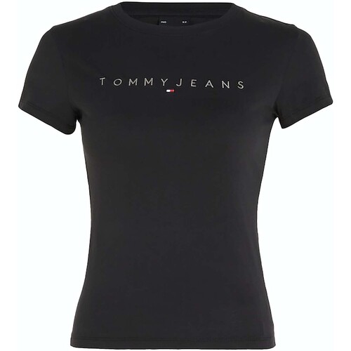 Vêtements Femme T-shirts manches courtes Tommy Jeans Tjw Slim Tonal Linea Noir