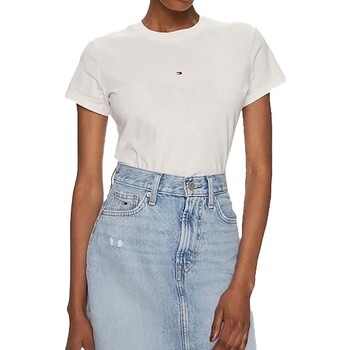 Vêtements Femme T-shirts manches courtes Tommy Jeans Tjw Slim Tonal Linea Blanc