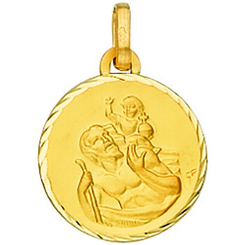 Montres & Bijoux Femme Pendentifs Brillaxis Médaille St Christophe or jaune 18 carats Jaune