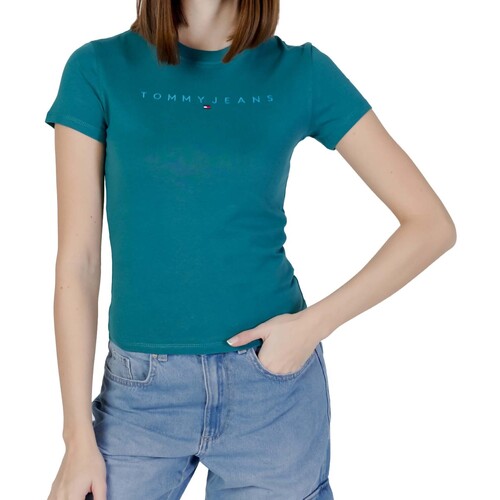 Vêtements Femme T-shirts manches courtes Tommy Jeans Tjw Slim Tonal Linea Bleu