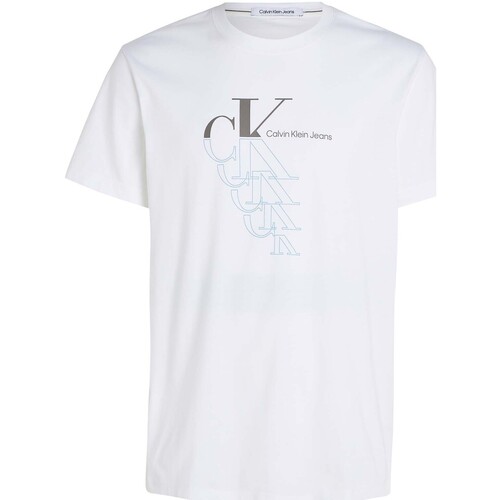 Vêtements Homme T-shirts & Polos Ck Jeans Monogram Echo Graphi Blanc