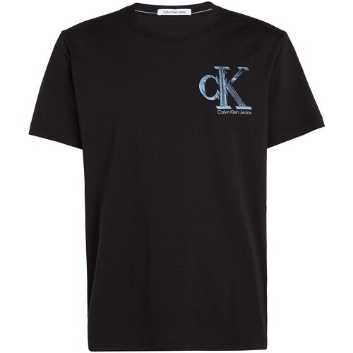 Vêtements Homme T-shirts manches courtes Ck Jeans Meta Monogram Tee Noir