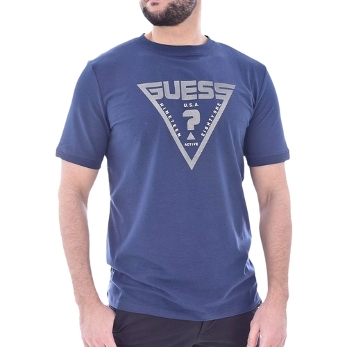 Vêtements Homme T-shirts manches courtes Guess Active Bleu
