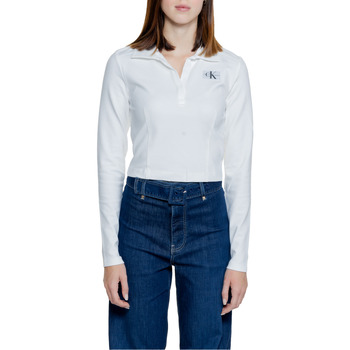 Vêtements Femme T-shirts manches longues Calvin Klein Jeans COLLAR MILANO J20J222556 Blanc