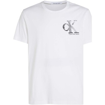 Vêtements Homme T-shirts manches courtes Ck Jeans Meta Monogram Tee Blanc