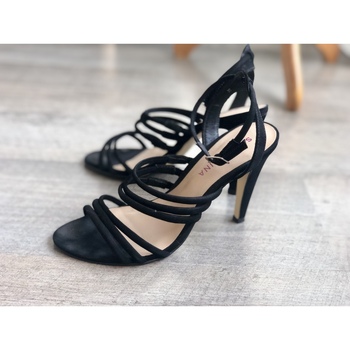 Chaussures Femme sous 30 jours San Marina Sandale à bride spartiate talon haut noir cuir Noir