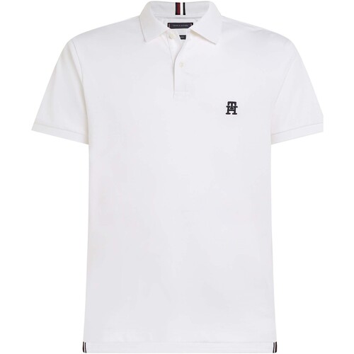 Vêtements Homme Dotted Collared Polo Shirt Tommy Hilfiger Imd Interlock Reg Po Blanc
