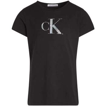 Vêtements Fille T-shirts manches courtes Calvin Klein Jeans 160909VTPE24 Noir