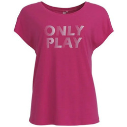 Vêtements Femme T-shirts manches courtes Only Play TEE SHIRT ONLY - RASPBERRY SORBET PRINT  IN WHI - XS Multicolore