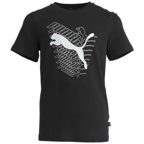Vêtements Garçon T-shirts manches courtes Puma TEE SHIRT  - Noir - 128 Noir
