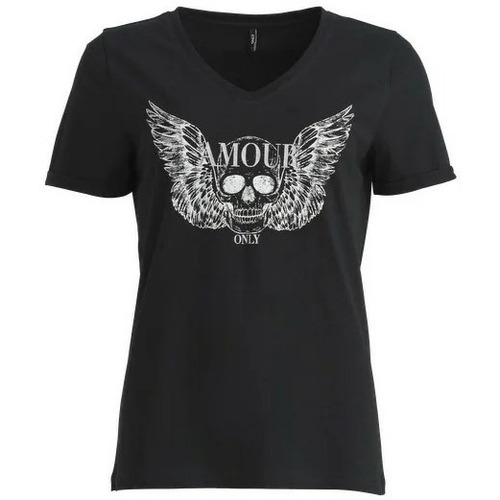 Vêtements Femme T-shirts manches courtes Only TEE SHIRT  - Noir - M Noir