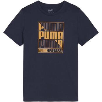 Vêtements Garçon T-shirts manches courtes Puma B graf wording tee Bleu