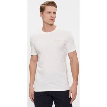 Vêtements Homme T-shirts & Polos Guess M4RI49 KBL31 TREATED ITALIC-G018 SALT WHITE Blanc