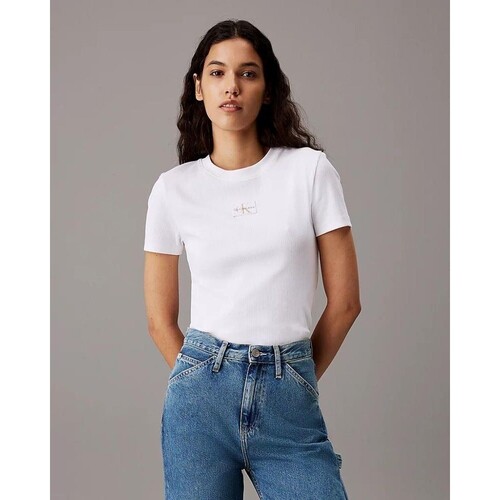 Vêtements Femme T-shirts manches courtes Calvin Klein Jeans J20J223552YAF Blanc