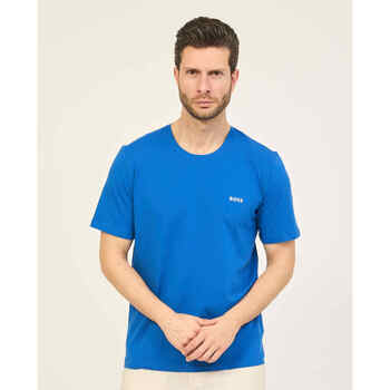 Vêtements Homme T-shirts & Polos BOSS T-shirt  en coton stretch avec logo brodé Bleu