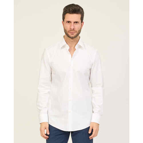 Vêtements Homme Chemises manches longues BOSS Chemise  en coton blanc Blanc