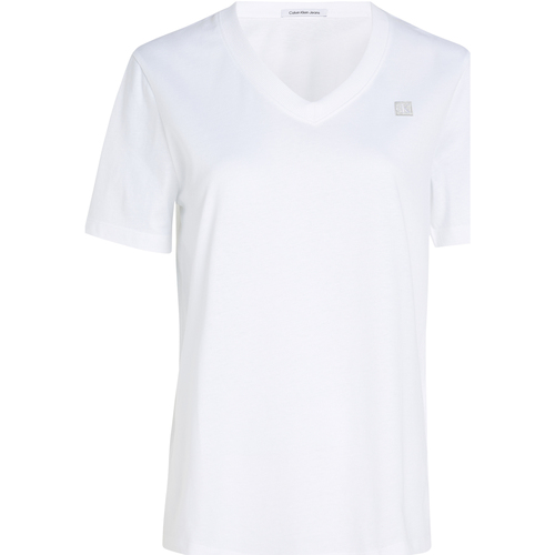 Vêtements Homme T-shirts manches courtes Calvin Klein Jeans T-shirt coton col v Blanc