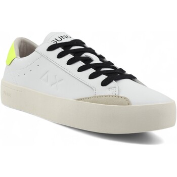 Chaussures Homme Multisport Sun68 Street Leather Sneaker Uomo Bianco Giallo Fluo Z34140 Blanc