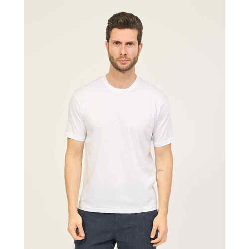 Vêtements Homme T-shirts & Polos Sette/Mezzo T-shirt col rond homme Settemezzo Blanc