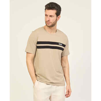 Vêtements Homme T-shirts & Polos BOSS T-shirt  en coton avec rayures logo Beige