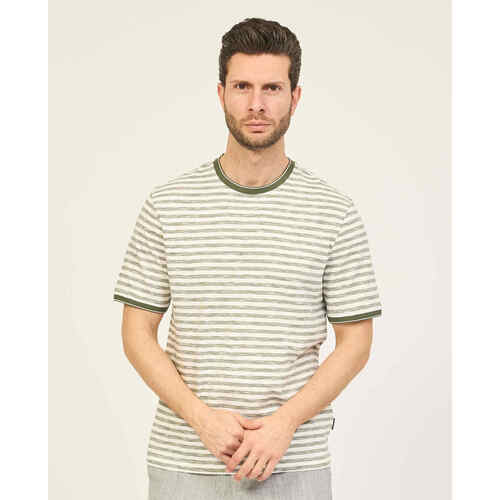Vêtements Homme T-shirts & Polos Bugatti T-shirt homme  à rayures horizontales Vert