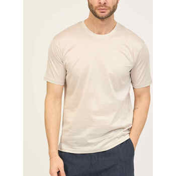 Vêtements Homme T-shirts & Polos Sette/Mezzo T-shirt homme Settemezzo en fil d'Écosse Blanc