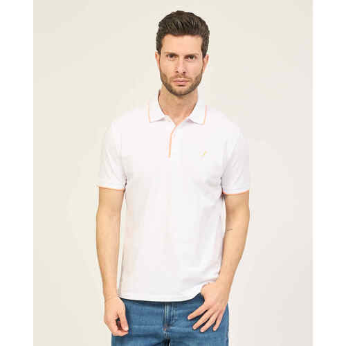 Vêtements Homme T-shirts & Polos Sette/Mezzo Polo homme SetteMezzo en coton avec 2 boutons Blanc